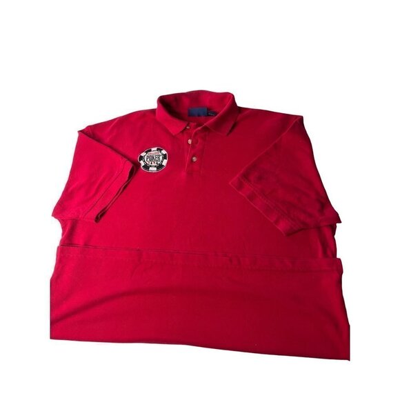 Mens world series poker polo shirt V button up tee red size‎ XL - Picture 3 of 4